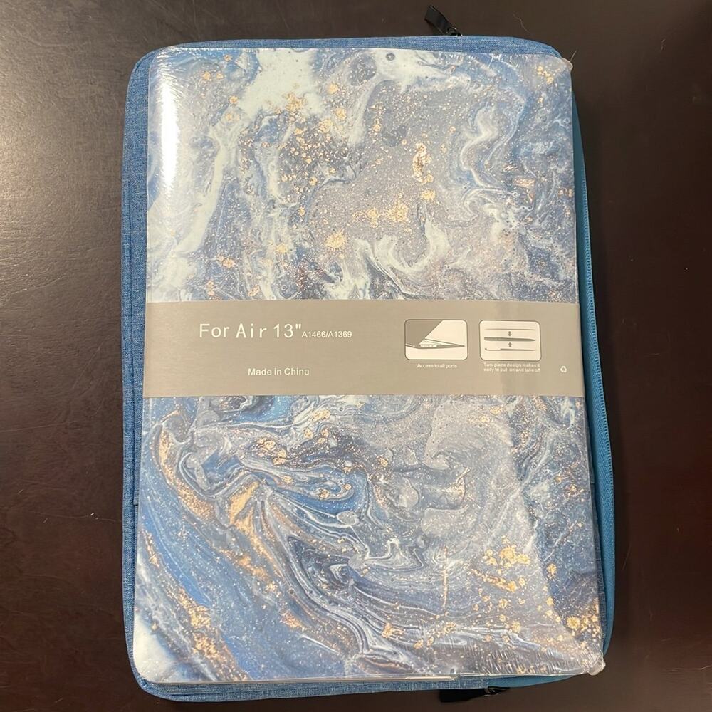 MacBook Air 13” shell and blue soft case